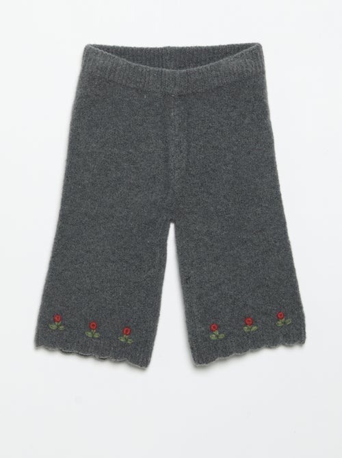 Calças de malha com bordados - Kiabi Calças de malha com bordados - Kiabi