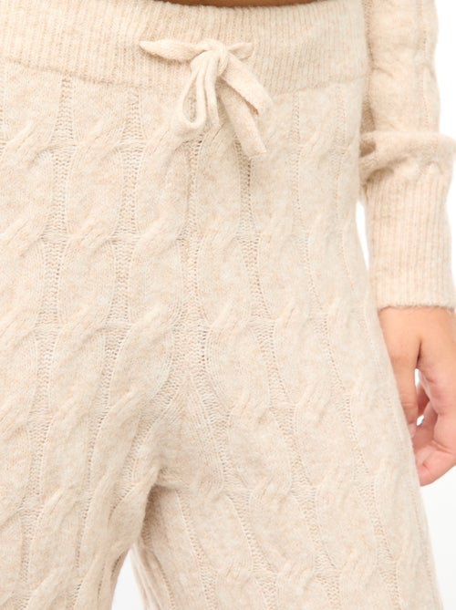 Calças de malha com torças - Kiabi