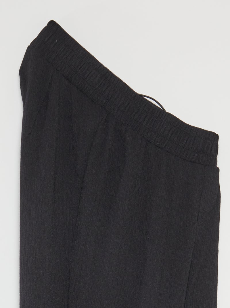 Calças de malha crepe - coleção fácil de vestir Preto - Kiabi