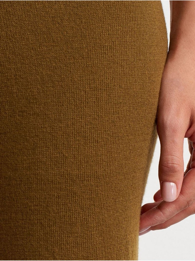 Calças de malha lurex de perna larga para mulher dilvin Verde cáqui - Kiabi