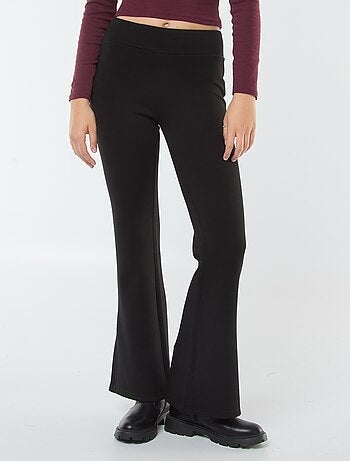 Calças de malha pesada e suave com corte bootcut