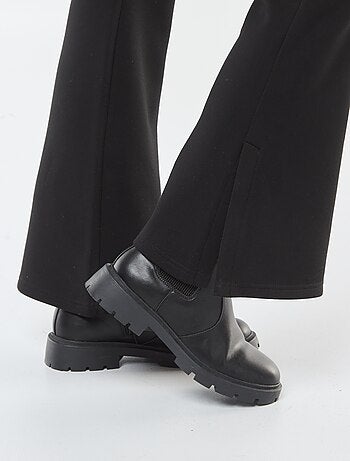 Calças de malha pesada e suave com corte bootcut