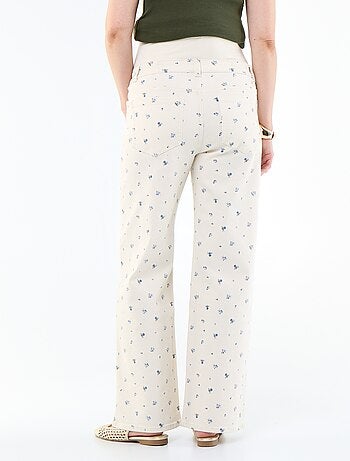 Calças de maternidade de calças de ganga corte wide leg