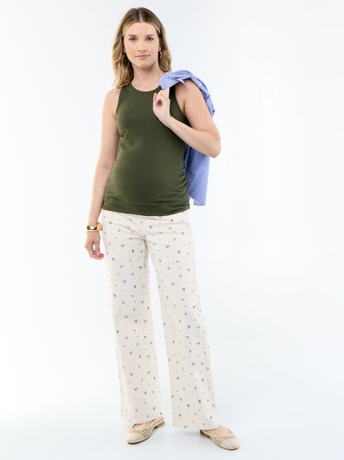 Calças de maternidade de calças de ganga corte wide leg - Kiabi Calças de maternidade de calças de ganga corte wide leg - Kiabi