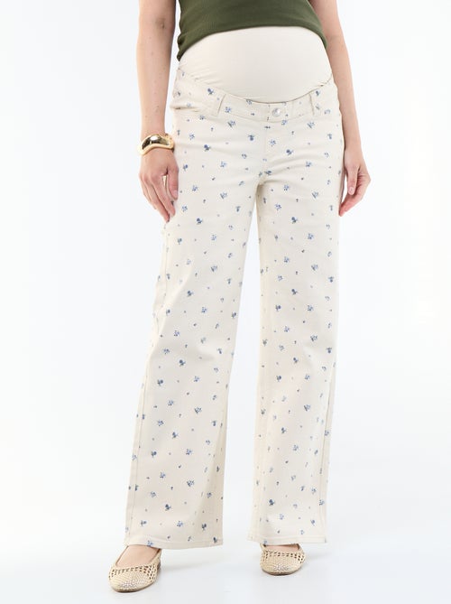 Calças de maternidade de calças de ganga corte wide leg - Kiabi Calças de maternidade de calças de ganga corte wide leg - Kiabi