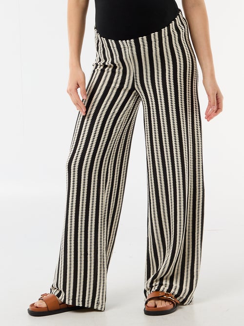 Calças de maternidade em malha às riscas - Kiabi