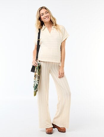 Calças de maternidade em malha às riscas