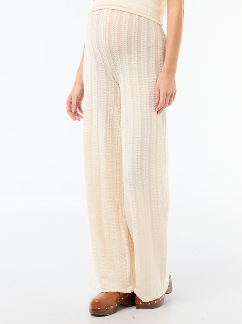 Calças de maternidade em malha às riscas - Kiabi