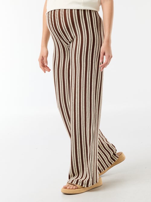 Calças de maternidade em malha às riscas - Kiabi