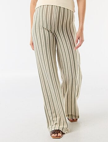 Calças de maternidade em malha às riscas