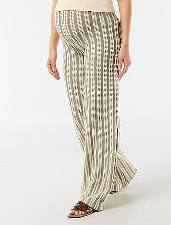 Calças de maternidade em malha às riscas