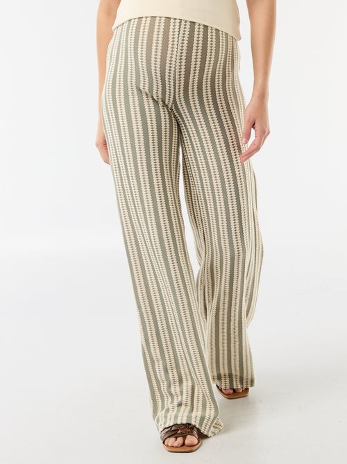 Calças de maternidade em malha às riscas - Kiabi