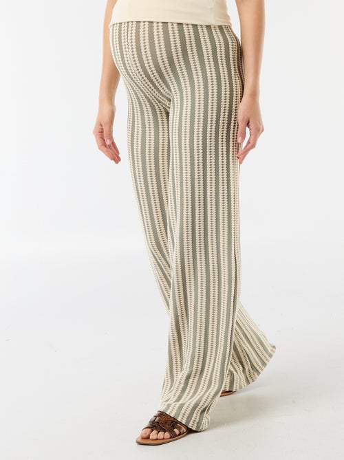 Calças de maternidade em malha às riscas - Kiabi