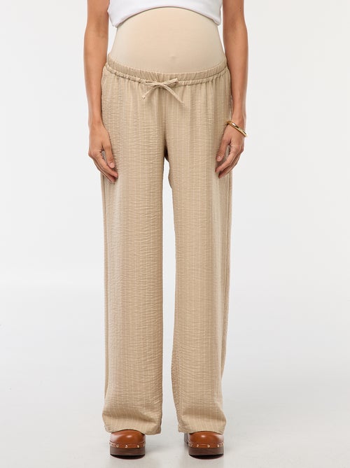 Calças de maternidade largas às riscas - Kiabi