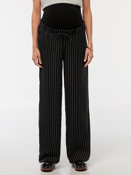 Calças de maternidade largas às riscas - Kiabi