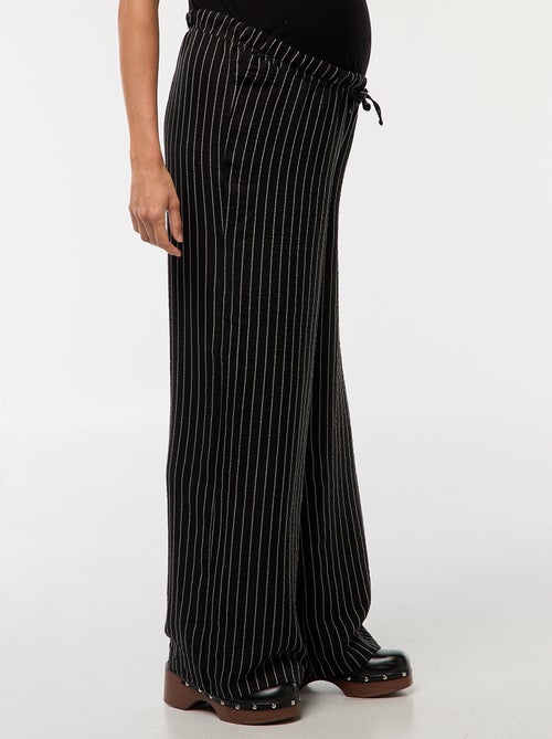 Calças de maternidade largas às riscas - Kiabi