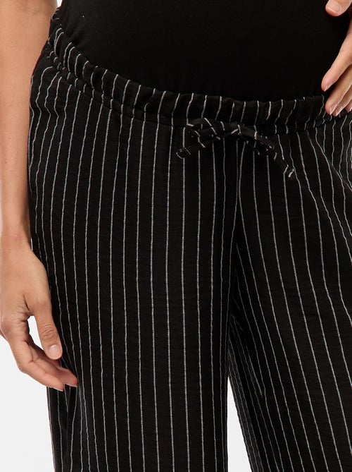 Calças de maternidade largas às riscas - Kiabi