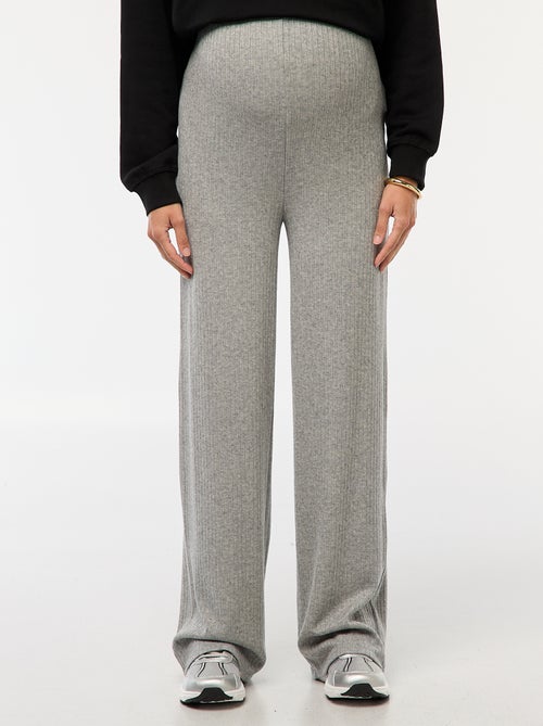 Calças de maternidade largas em rib - Kiabi