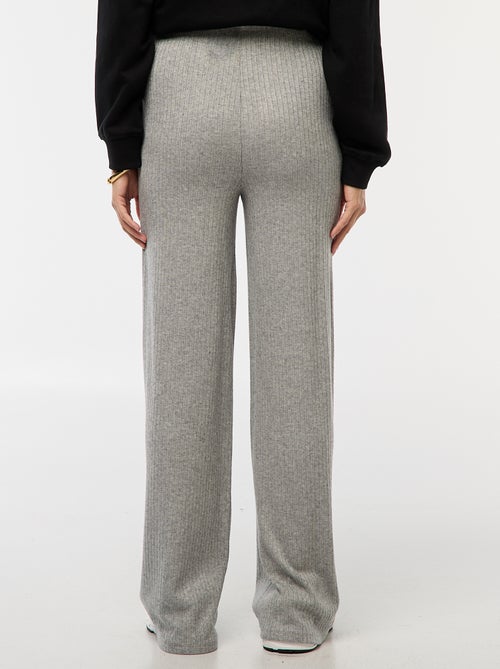 Calças de maternidade largas em rib - Kiabi