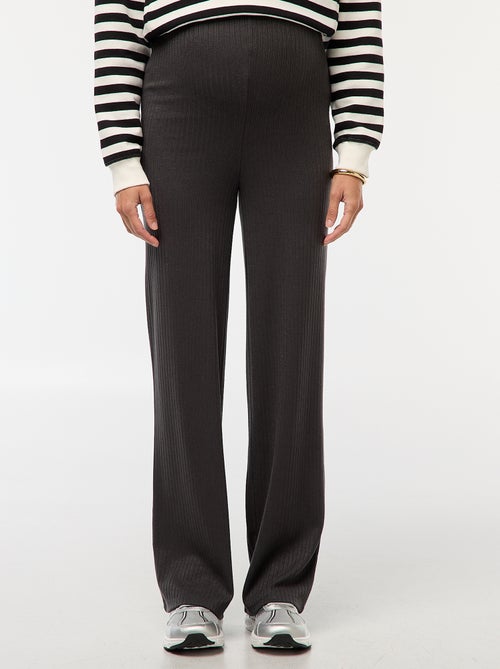 Calças de maternidade largas em rib - Kiabi