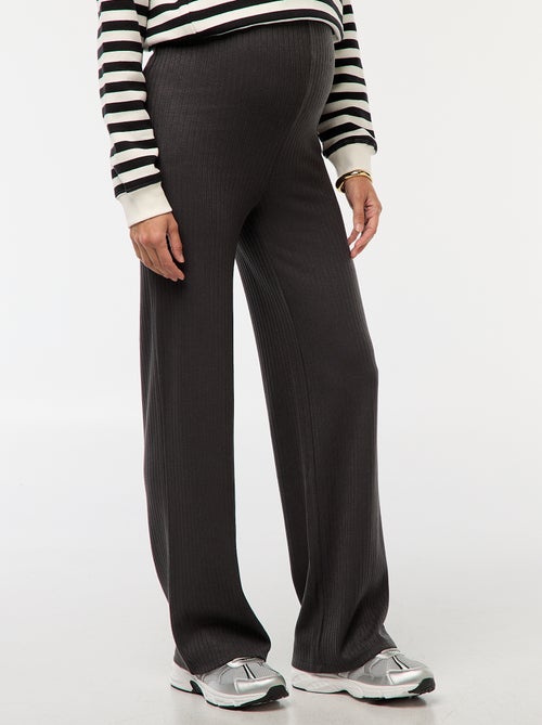 Calças de maternidade largas em rib - Kiabi
