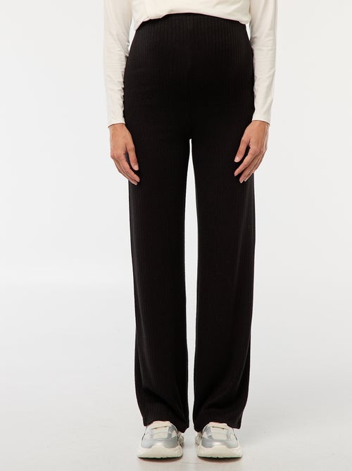 Calças de maternidade largas em rib - Kiabi