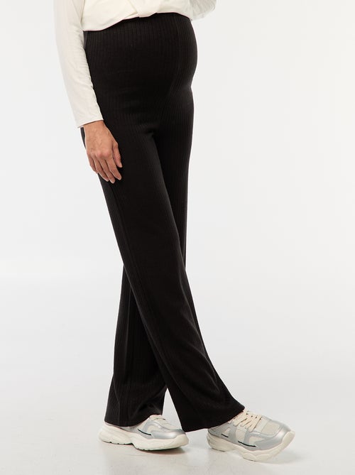 Calças de maternidade largas em rib - Kiabi