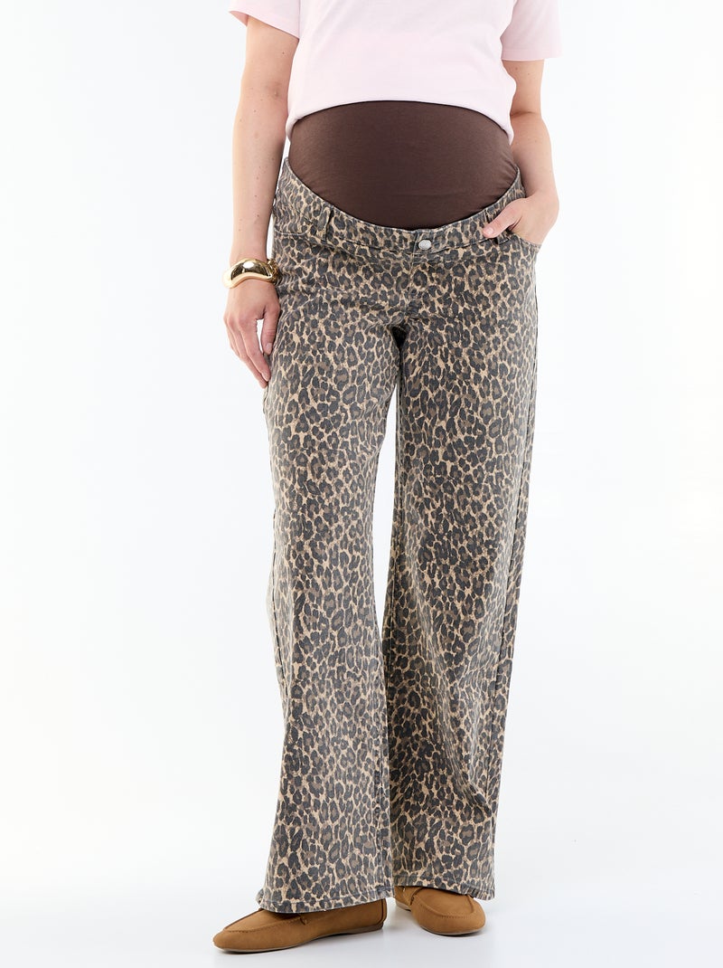 Calças de maternidade wide leg Bege - Kiabi