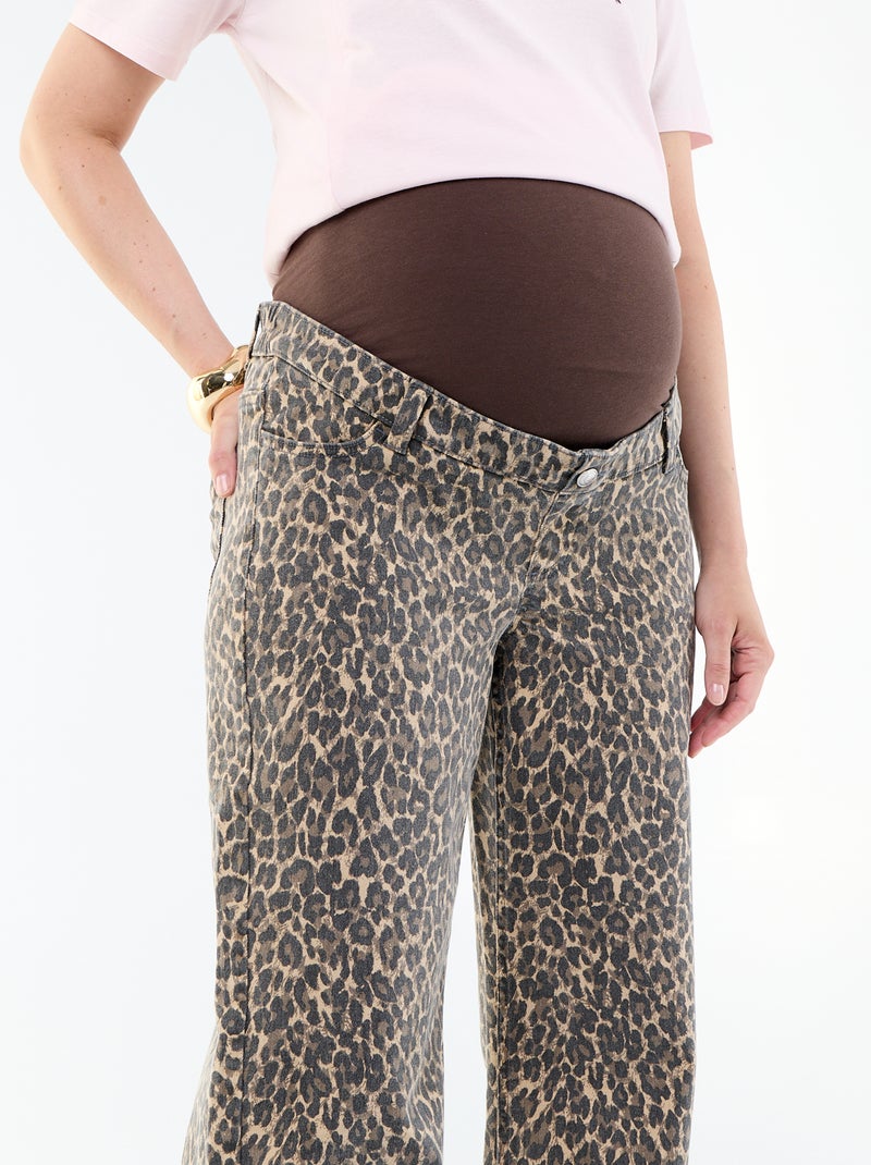 Calças de maternidade wide leg Bege - Kiabi