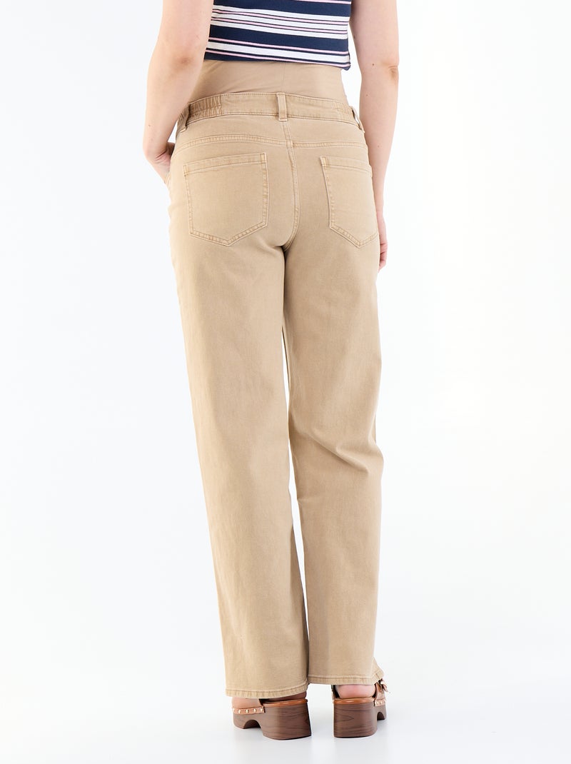 Calças de maternidade wide leg Bege - Kiabi