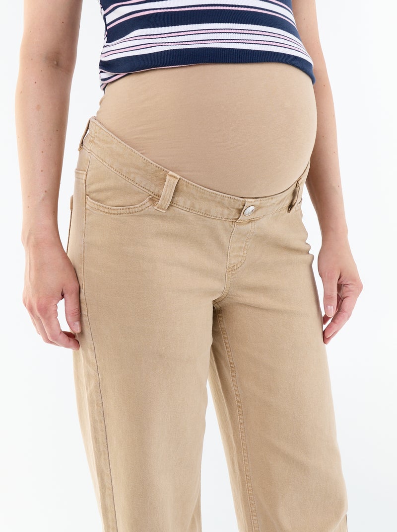 Calças de maternidade wide leg Bege - Kiabi