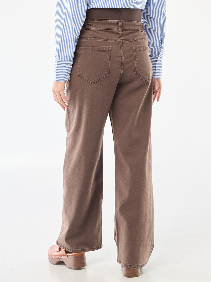 Calças de maternidade wide leg Castanho - Kiabi