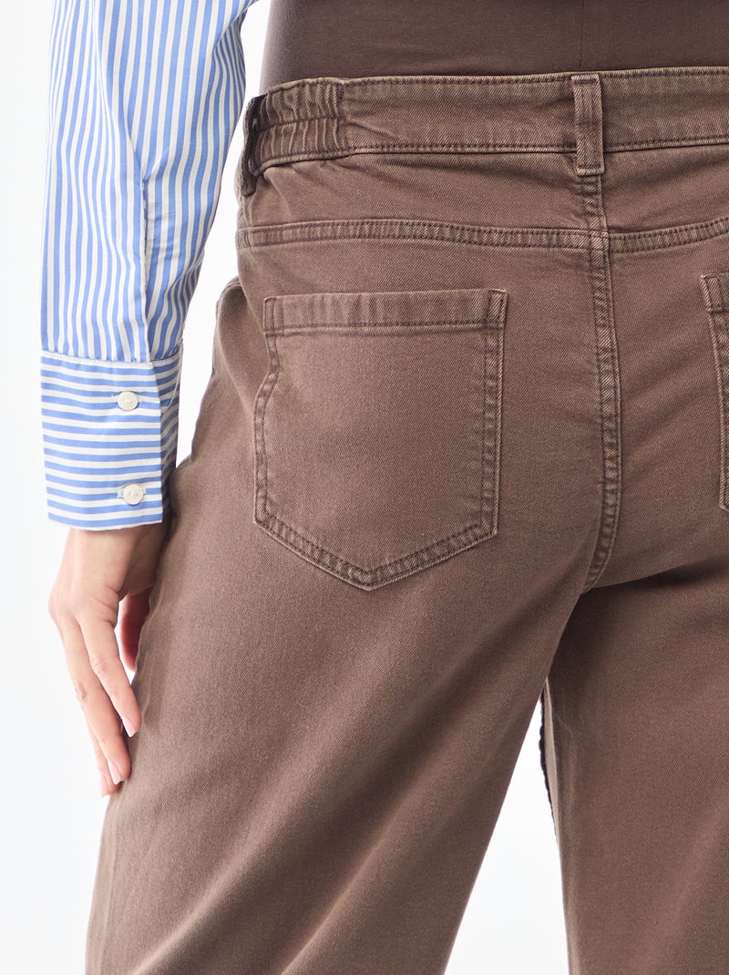 Calças de maternidade wide leg Castanho - Kiabi