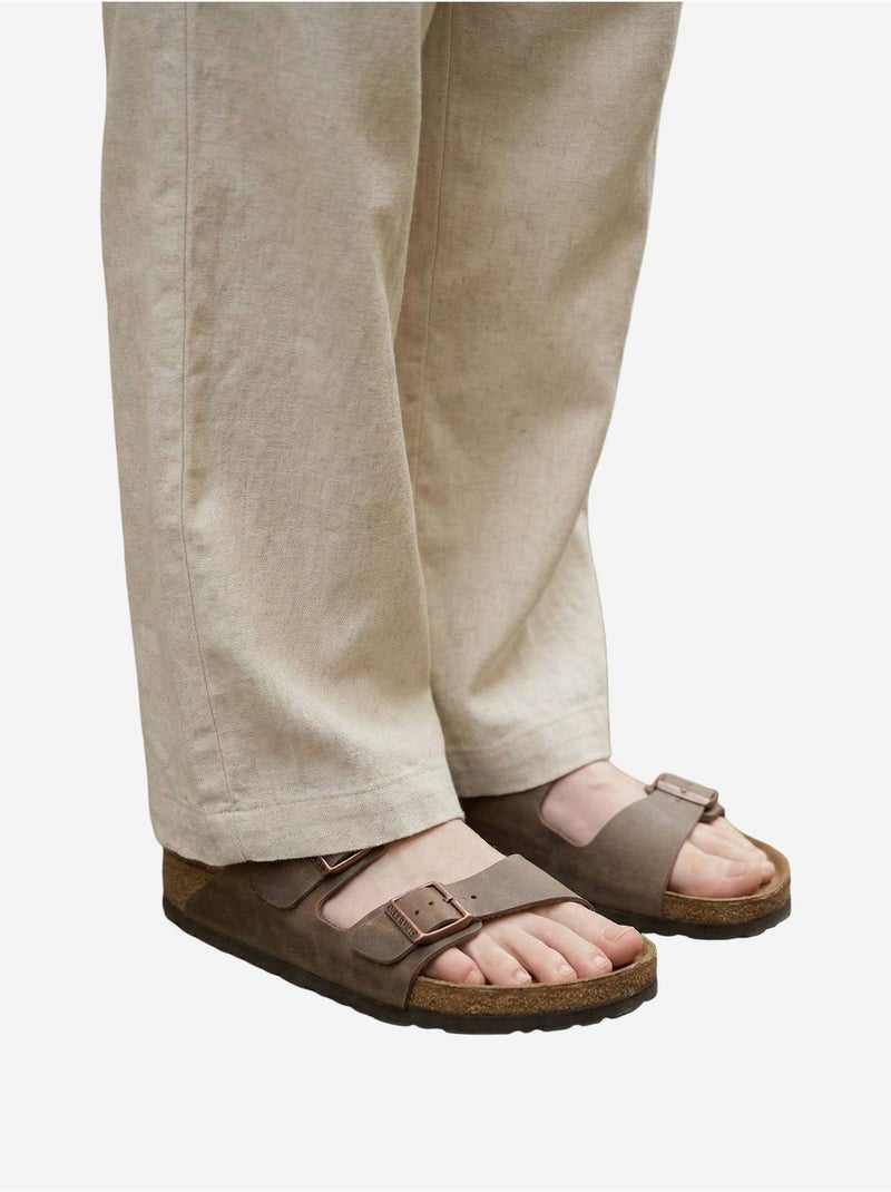 Calças de mulher de perna larga em mistura de linho my fashion Bege natural - Kiabi