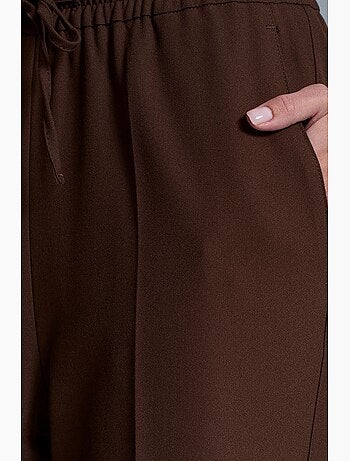 Calças de mulher em crepe de perna reta dilvin