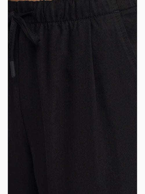 Calças de mulher em tencel de perna larga com cintura com cordão dilvin - Kiabi Calças de mulher em tencel de perna larga com cintura com cordão dilvin - Kiabi