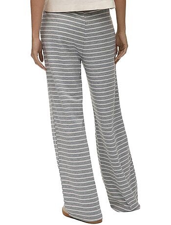 Calças de Mulher Vero Moda Malma Cinzentas com Riscas