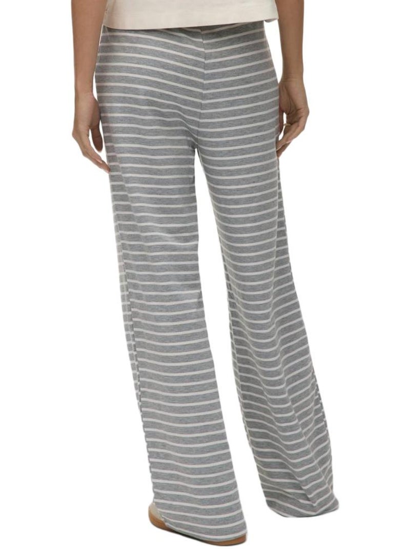 Calças de Mulher Vero Moda Malma Cinzentas com Riscas Cinza-prateado - Kiabi