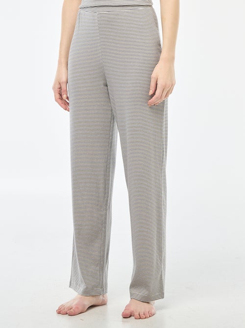 Calças de noite caneladas - Kiabi