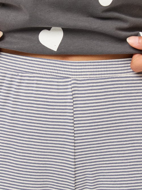 Calças de noite caneladas - Kiabi