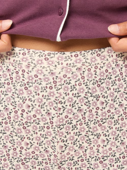 Calças de noite caneladas - Kiabi