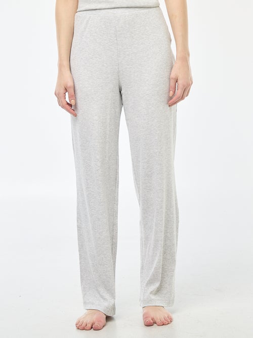 Calças de noite caneladas - Kiabi