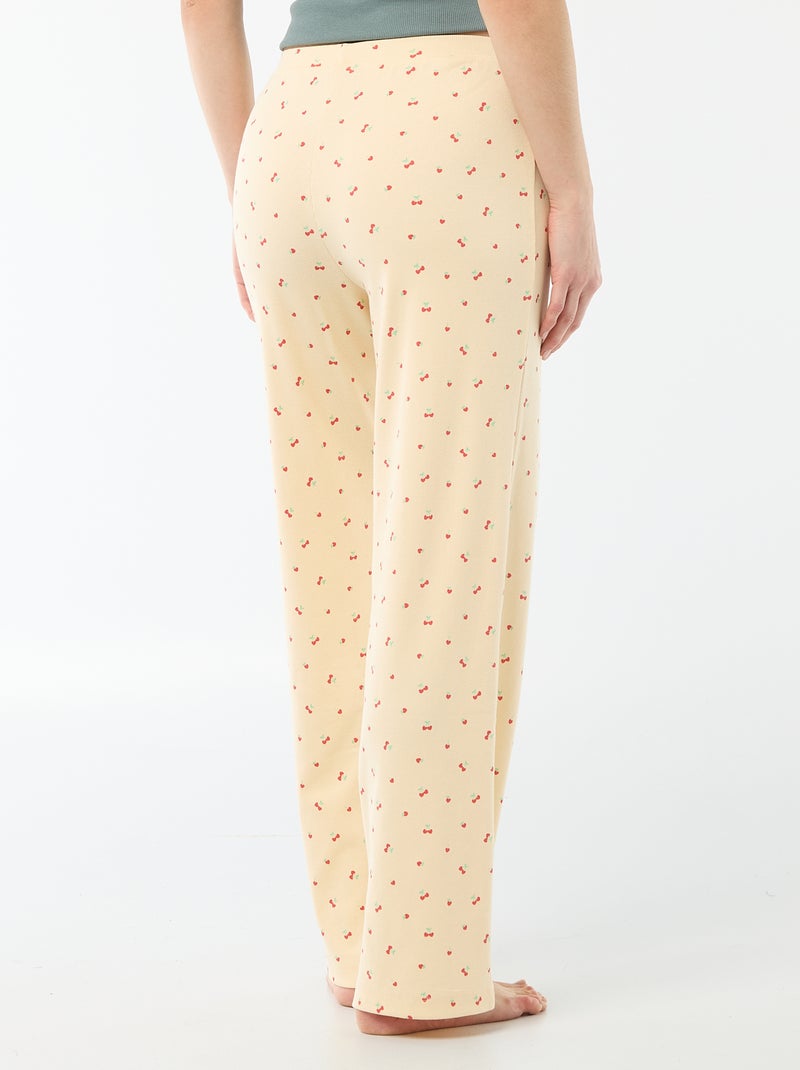 Calças de pajama caneladas Amarelo - Kiabi