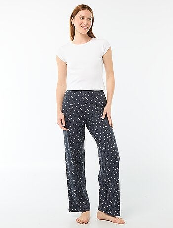 Calças de pajama caneladas