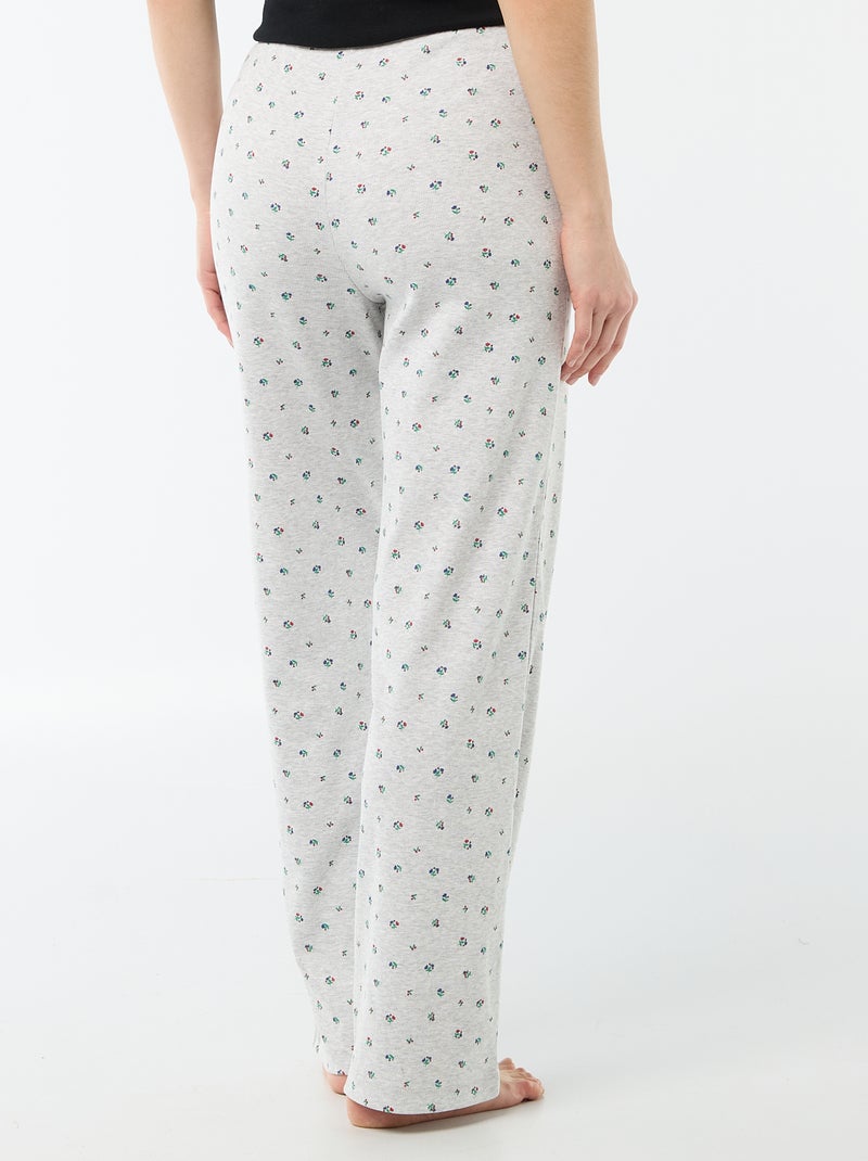 Calças de pajama caneladas Cinza - Kiabi