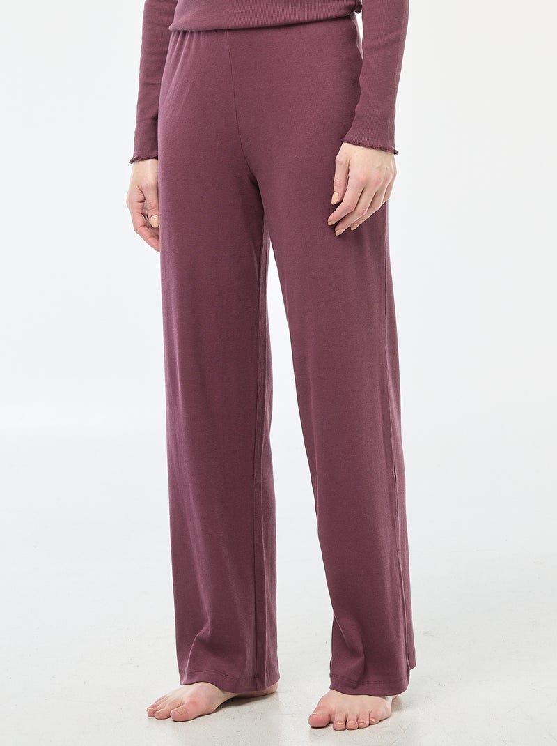 Calças de pajama caneladas Violeta - Kiabi