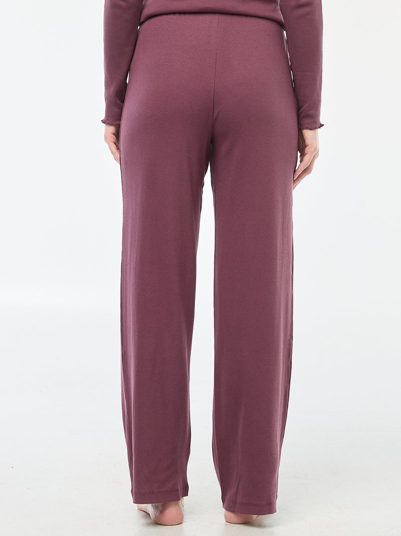 Calças de pajama caneladas Violeta - Kiabi