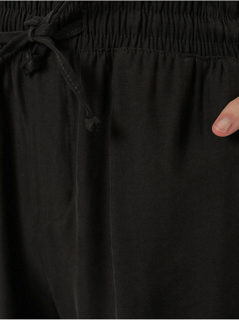 Calças de perna larga de cintura alta com bolso bdart Preto - Kiabi