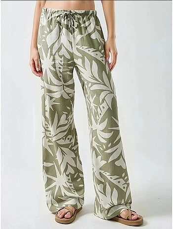Calças de perna reta com estampado floral hiccup
