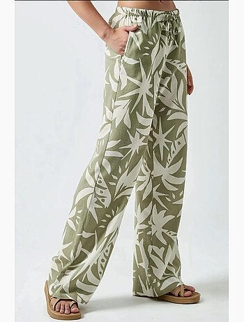 Calças de perna reta com estampado floral hiccup